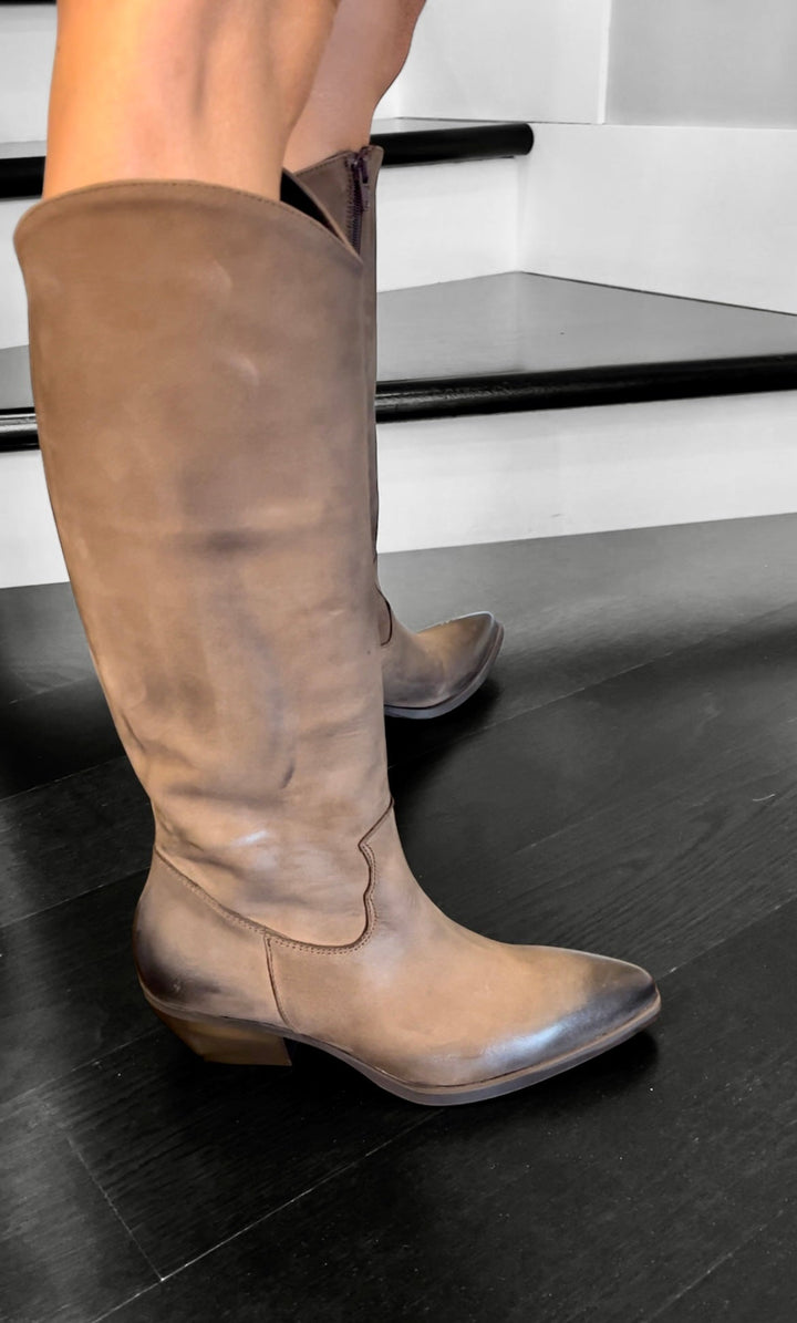 Stivali Texani Browny - Vera Pelle Made In Italy - PinUp Shoes