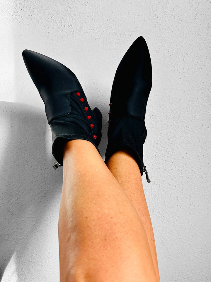 Tronchetti Red Studs - In Tessuto - PinUp Shoes