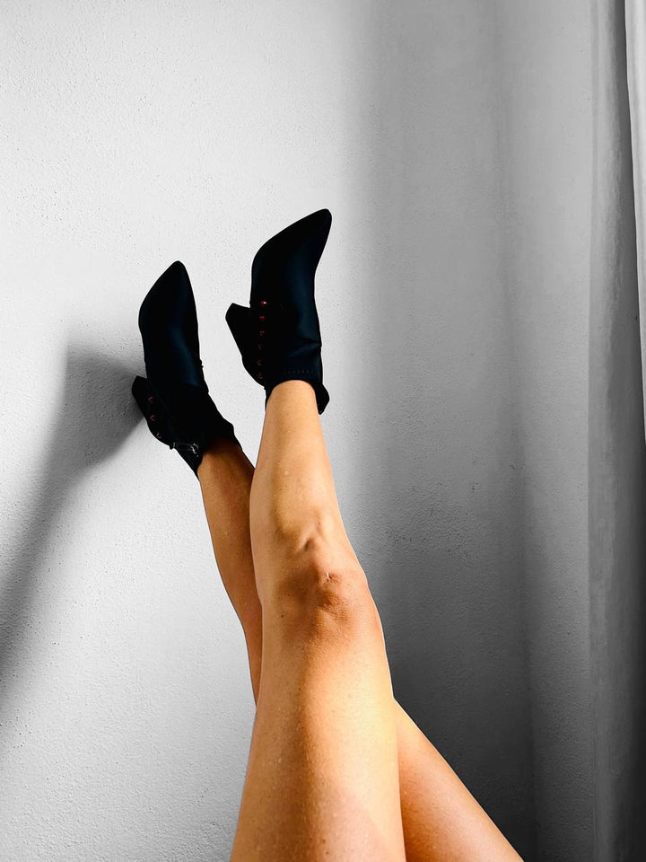 Tronchetti Red Studs - In Tessuto - PinUp Shoes