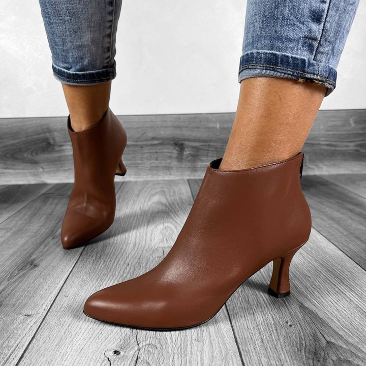 Tronchetti T01 Tacco Rocchetto 5 Cm - Vera Pelle Made in Italy Vari Colori - PinUp Shoes