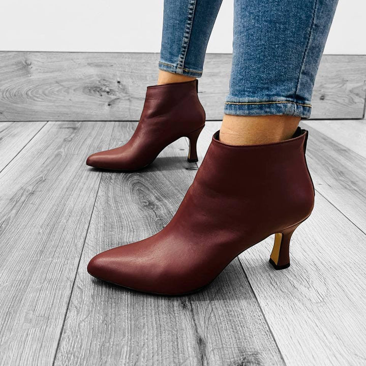 Tronchetti T01 Tacco Rocchetto 5 Cm - Vera Pelle Made in Italy Vari Colori - PinUp Shoes