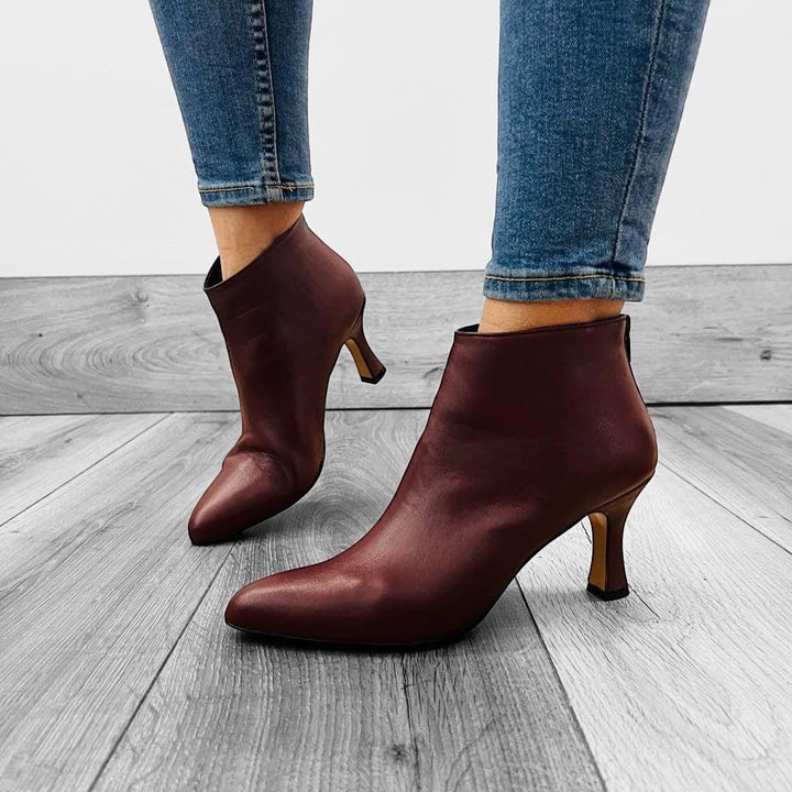 Tronchetti T01 Tacco Rocchetto 5 Cm - Vera Pelle Made in Italy Vari Colori - PinUp Shoes